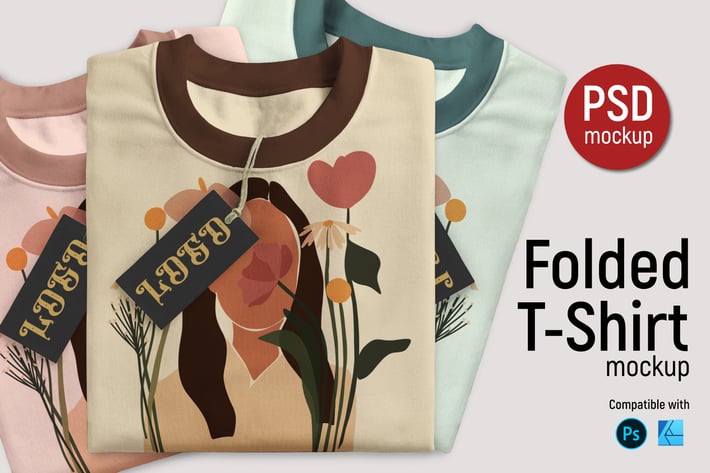 Folded T-shirt Mockup