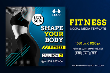 Fitness And Gym Instagram Post Templates