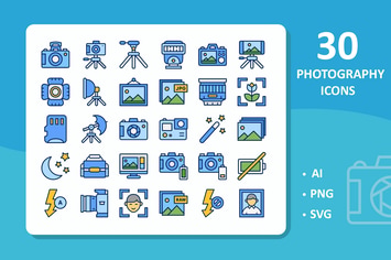 Photography Icons - Filled Line