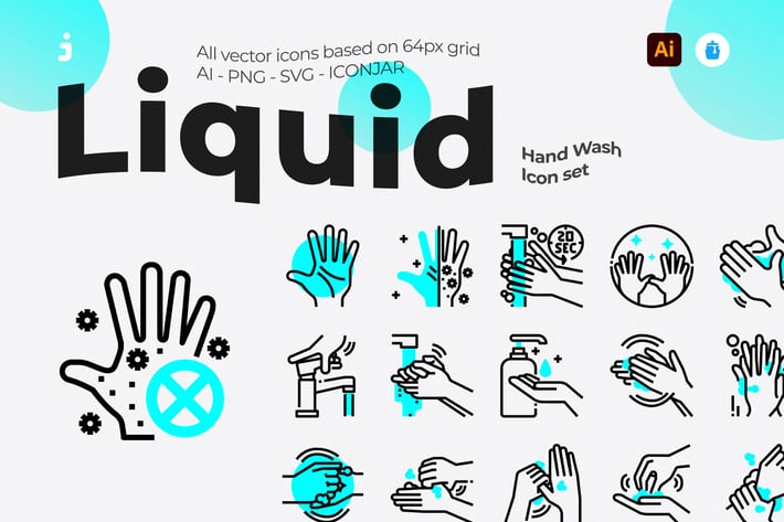 30 Wash Hand Icons