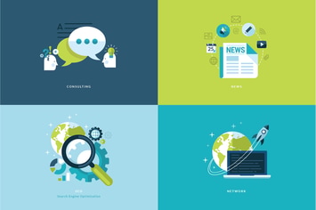 Set of Flat Design Concept Icons