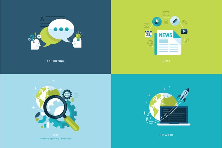 Set of Flat Design Concept Icons