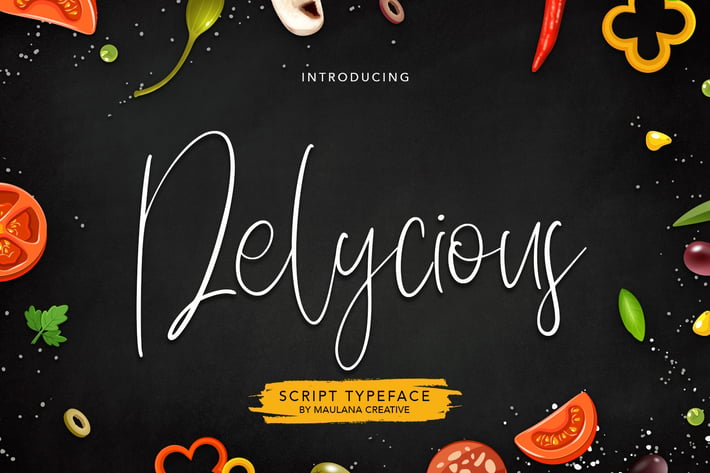 Delycious Script Restaurant Typeface
