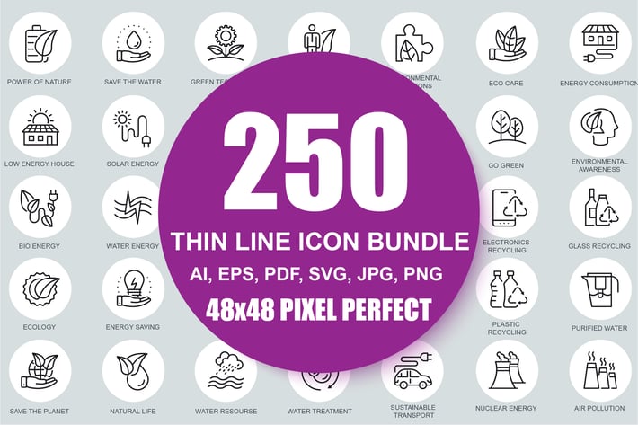 Set of Business Line icons