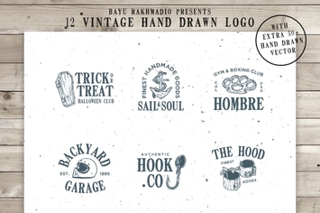 12 Vintage Logo + 50 Extra Illustrations 