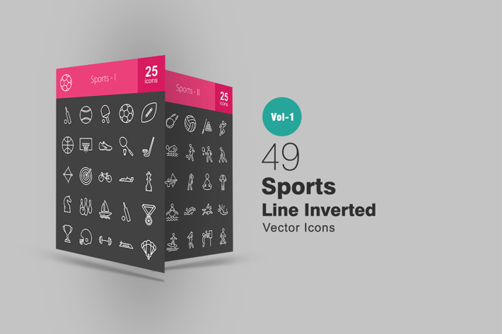 49 Sports Line Inverted Icons