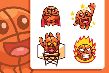 cartoon sport Basketball character collection