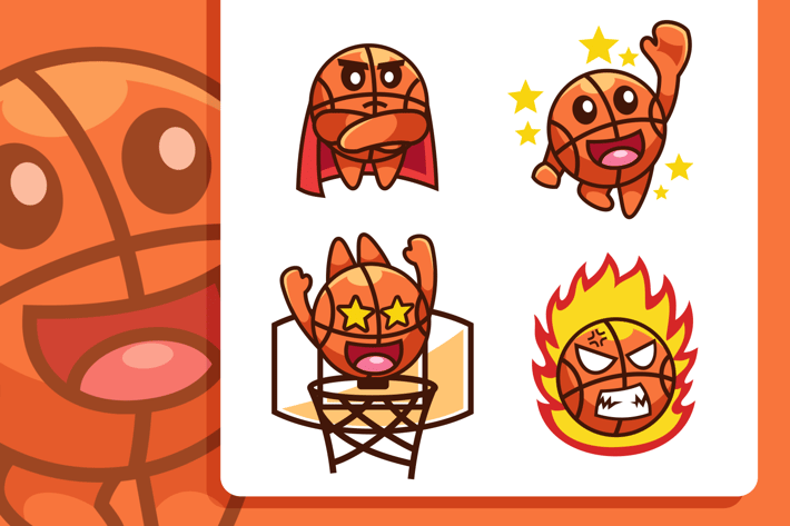 cartoon sport Basketball character collection