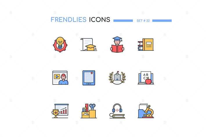 Online Education - Modern Line Design Style Icons 