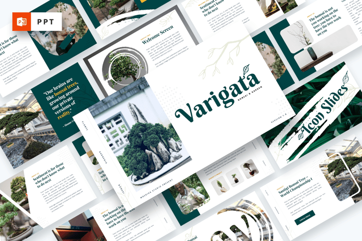 Varigata - Bonsai Tree Garden Powerpoint Template