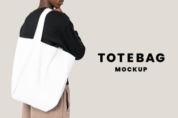 White tote bag design mockup 