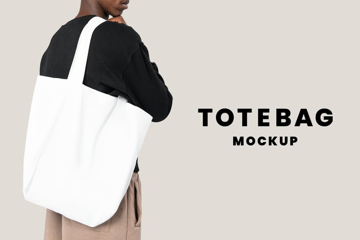 White tote bag design mockup 