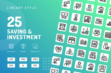 Saving & Investment Line Icons