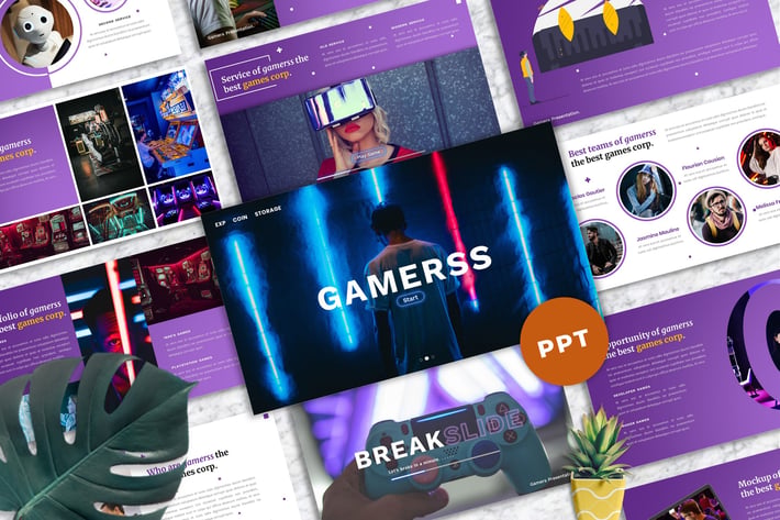 Gamerss - Games Business PowerPoint Template