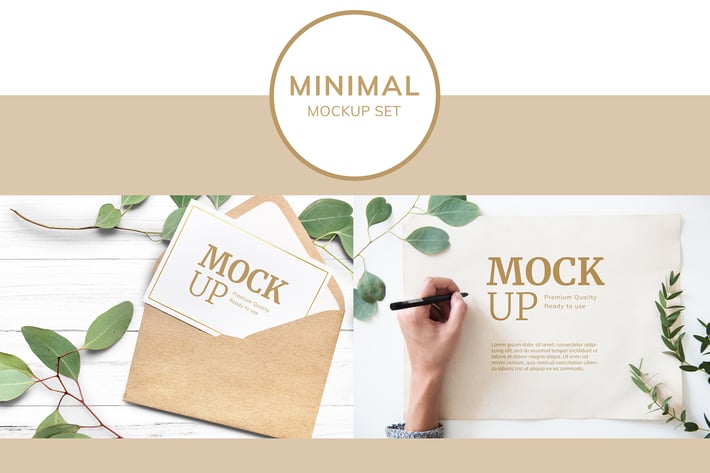 Paper and Leaves Mockup