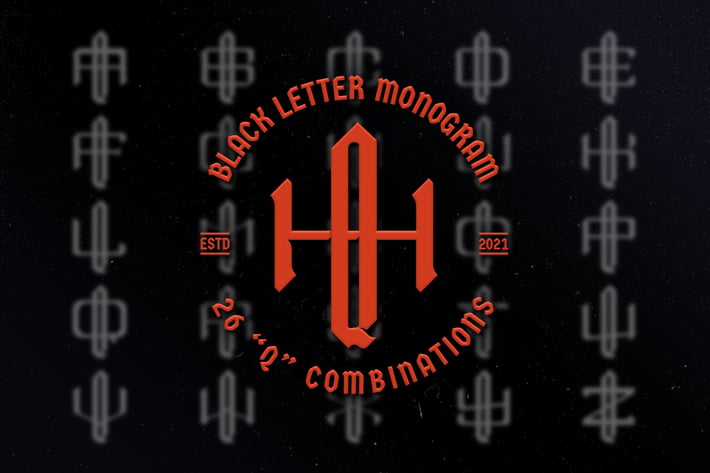 Q Black Letter Monogram Logo Vol.3
