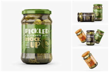 Pickled Cucumber Jar Mockup Set