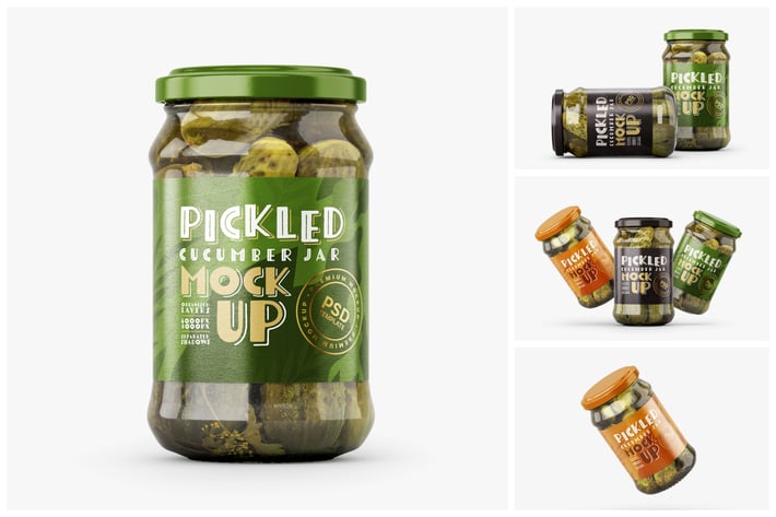 Pickled Cucumber Jar Mockup Set