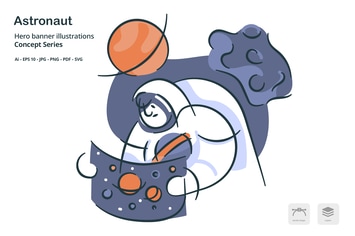 Astronaut Occupation Vector Illustration