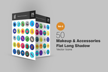 50 Makeup & Accessories Line Icons