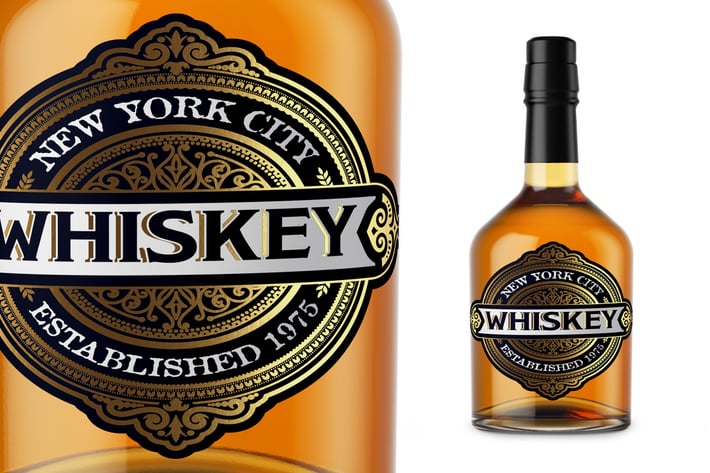 Vintage Whiskey Label Packaging Layout 