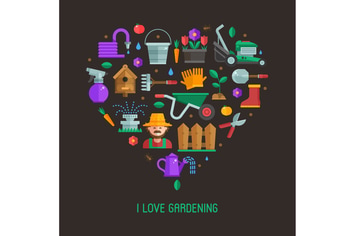 Love Gardening Heart Shaped Print