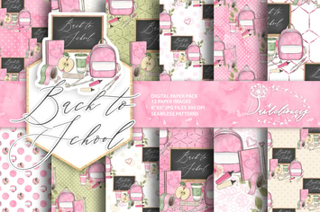 Back to School digital paper pack