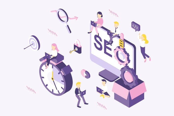 SEO Optimization Isometric Illustration