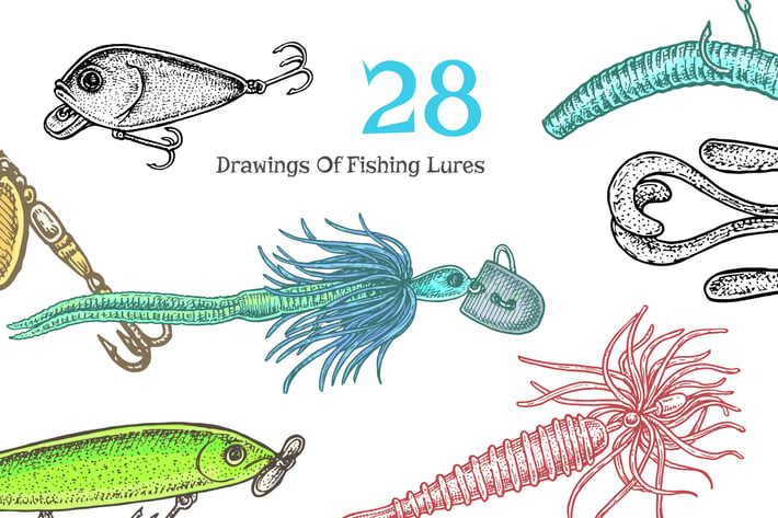 Fishing Lures Vector Set