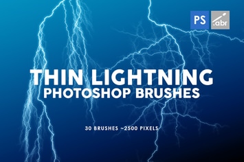 30 Thin Lightning Photoshop Stamp Brushes