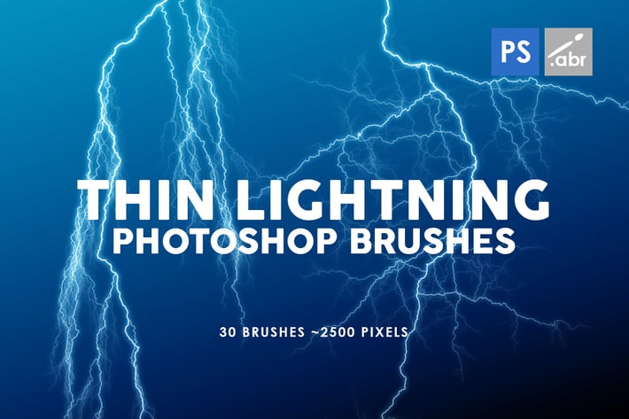 30 Thin Lightning Photoshop Stamp Brushes