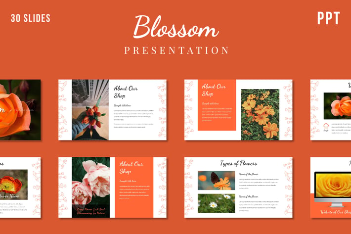 Blossom Flower Presentation Template - (PPT)