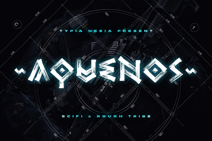 Aquenos - Rough Tribe x Sci-Fi Game Display Font