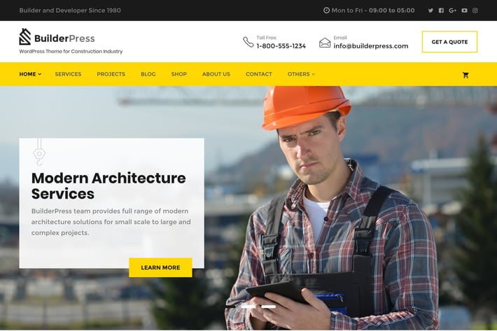 BuilderPress - WordPress Theme for Construction, A