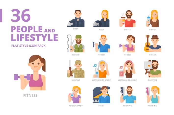 People and Lifestyle Flat Style Icon