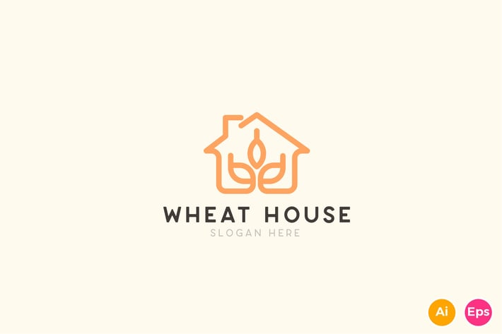 Wheat House Farming Logo Template