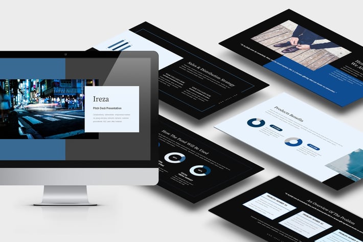 Ireza : Blue Color Tone Pitch Deck Powerpoint