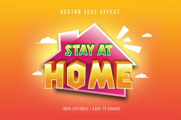 Stay Home - Cartoon Text Effect