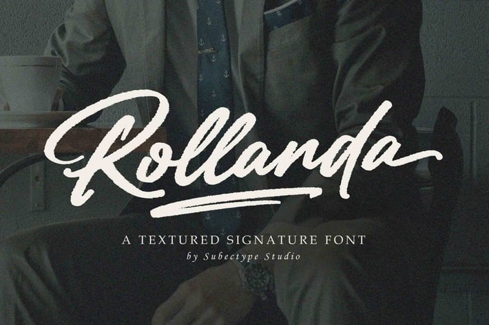 Rollanda - Textured Signature Font