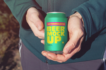 Snuggled up Beer Can Mockup