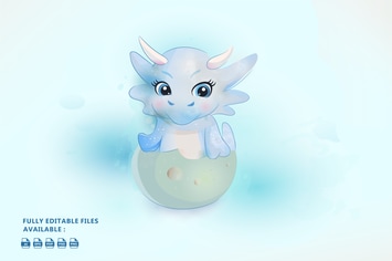Cute Dragon Illustration