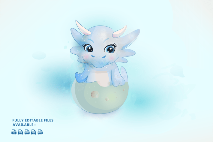 Cute Dragon Illustration