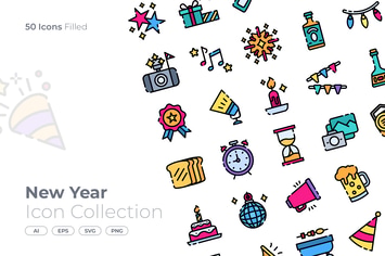 New Year Filled Icon