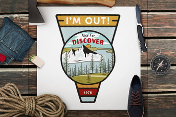 Retro Travel Logo / Vintage Camp Emblem / Patch