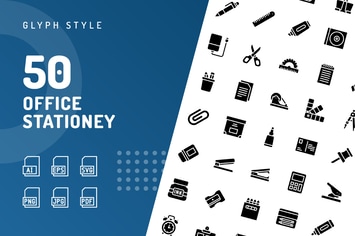 Office Stationery Glyph Icons