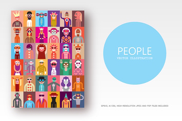 Large bundle of vector people images, clip art