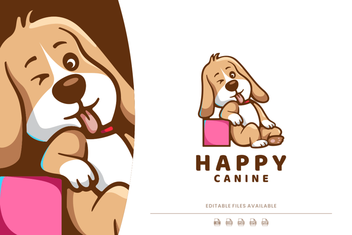 Cute Puppy Cartoon Logo