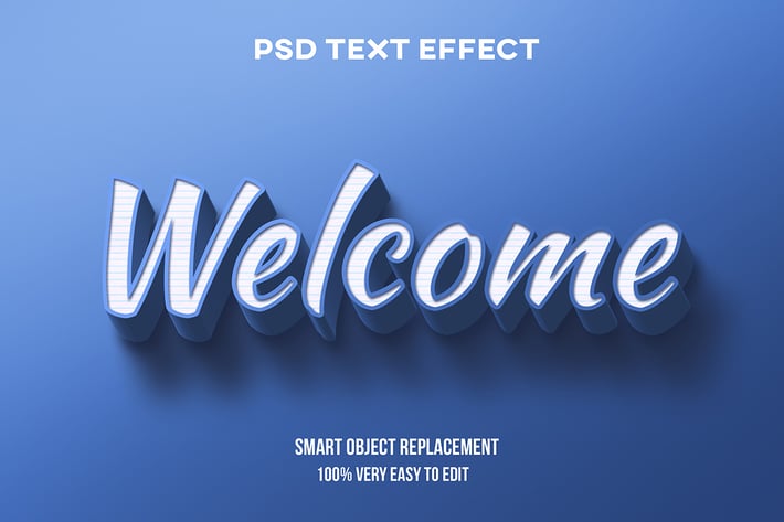 Blue realistic text effect