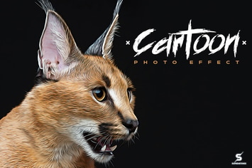 Cartoon Painting Photo Template - Smart Object