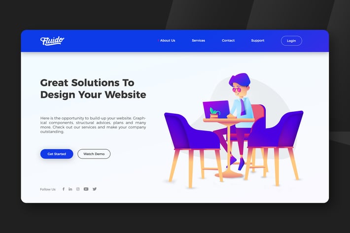 Modern Hero Header Design Template